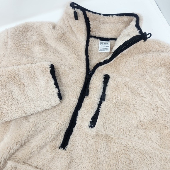Victoria's Secret PINK Teddy Bear Sherpa Half Zip Cozy Pullover Size XS Warmsand - Picture 1 of 10